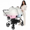 4w1 Wielofunkcyjny Wózek Dla Bliźniąt Chłopca i Dziewczynki Junama Candy Duo V2 Pink Blue