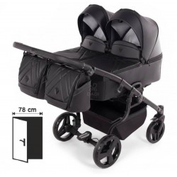 Wózek bliźniaczy 3w1 Junama Duo V3 Eco 03 Czarny – Twin Pram with Car Seats