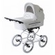 Baby Fashion ISABELL 2w1 – elegancki wózek retro biały, duże koła