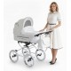 Baby Fashion ISABELL 2w1 – elegancki wózek retro biały, duże koła
