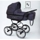 Wózek 3w1 - Isabell Navy Gold 06 – granatowo-złota elegancja - retro vibe baby pram