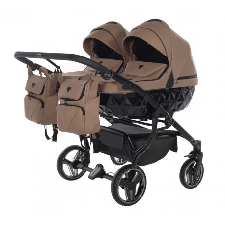 Wózek dla bliźniaków 2w1 Junama Diamond Basic Duo brązowy 04