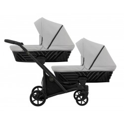 Kunert Ivento Duo- wózek bliźniaczy 3w1 jeden za drugim  - 06 Eco dove grey