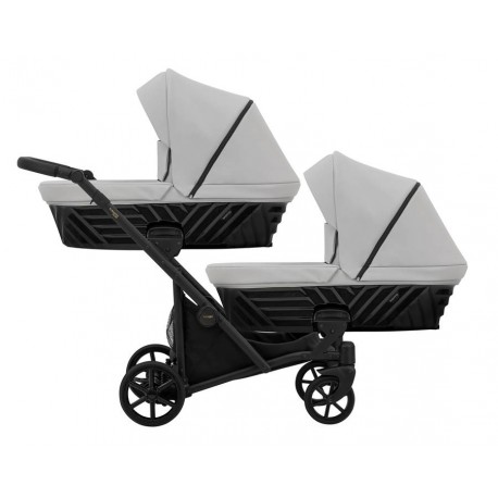 Kunert Ivento Duo- wózek bliźniaczy 3w1 jeden za drugim  - 06 Eco dove grey