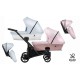 Kunert Ivento Duo- wózek bliźniaczy 3w1 jeden za drugim  - 06 Eco dove grey