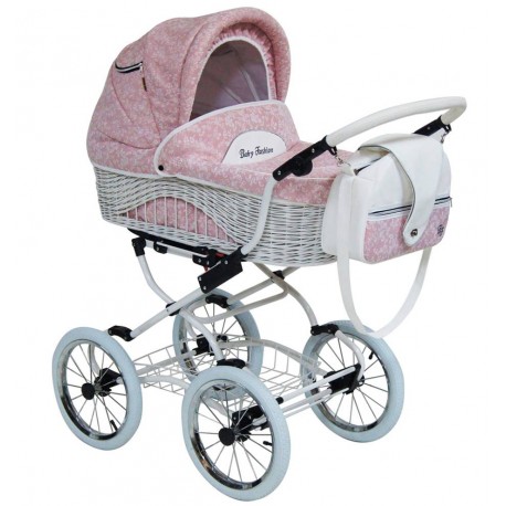 Wózek 2w1 Scarlett BW-5 – delikatny róż i retro styl