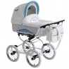 Wózek retro 3w1 Baby Fashion Scarlett biała wiklina błękit BW-3