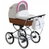 Wózek głęboko spacerowy 2w1 Baby Fashion Scarlett NW-2 Biel z różem