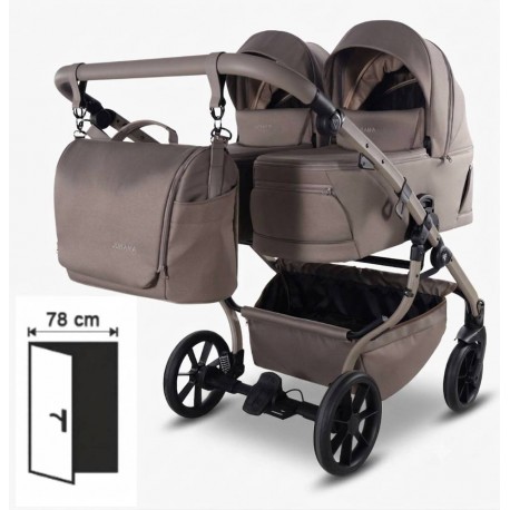 JUNAMA DUO V4 03 Cappuccino – wózek bliźniaczy 3w1