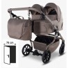 Junama Duo V4 wózek bliźniaczy 4w1 Cappuccino isofix