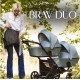 Brav Duo - Wózek bliźniaczy 3w1 - wózek rok po roku - wąski 