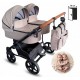 Adbor Duo Lux Cappu Blush – wózek bliźniaczy 2w1 w beżu