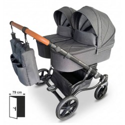 Galeria Adbor Duo Lux Carbon Silk 4w1 – grafitowy wózek dla bliźniąt