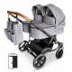 Adbor Duo Lux Silver Grey 4w1 – szary wózek dla bliźniąt