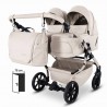 Junama Duo V4 wózek bliźniaczy 3w1 Beige 02