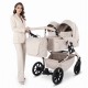 JUNAMA DUO V4 3w1 Beige 02 – wózek bliźniaczy z fotelikami i jego funkcje
