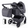 Junama Duo V4 wózek bliźniaczy 3w1 Grafit 01