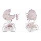 Junama Fleur Mini Pink - detale wózka dla lalek 