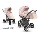 Beżowy w kwiaty wózek wielofunkcyjny Comfort CARELLO Lonex 3w1
