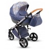  Wózek dzieicęcy 4w1 LONEX Comfort CARELLO 04 granatowy ze wzorem