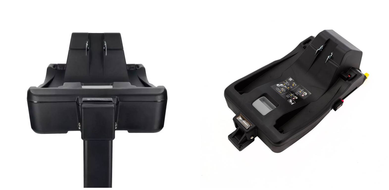 Baza ISOFIX Avionaut Dock 2 – widok z boku i od góry, szczegóły produktu w sklepie Dadi-Shop. Waga dziecka: 0-13 kg, Montaż tyłem (RWF): tak