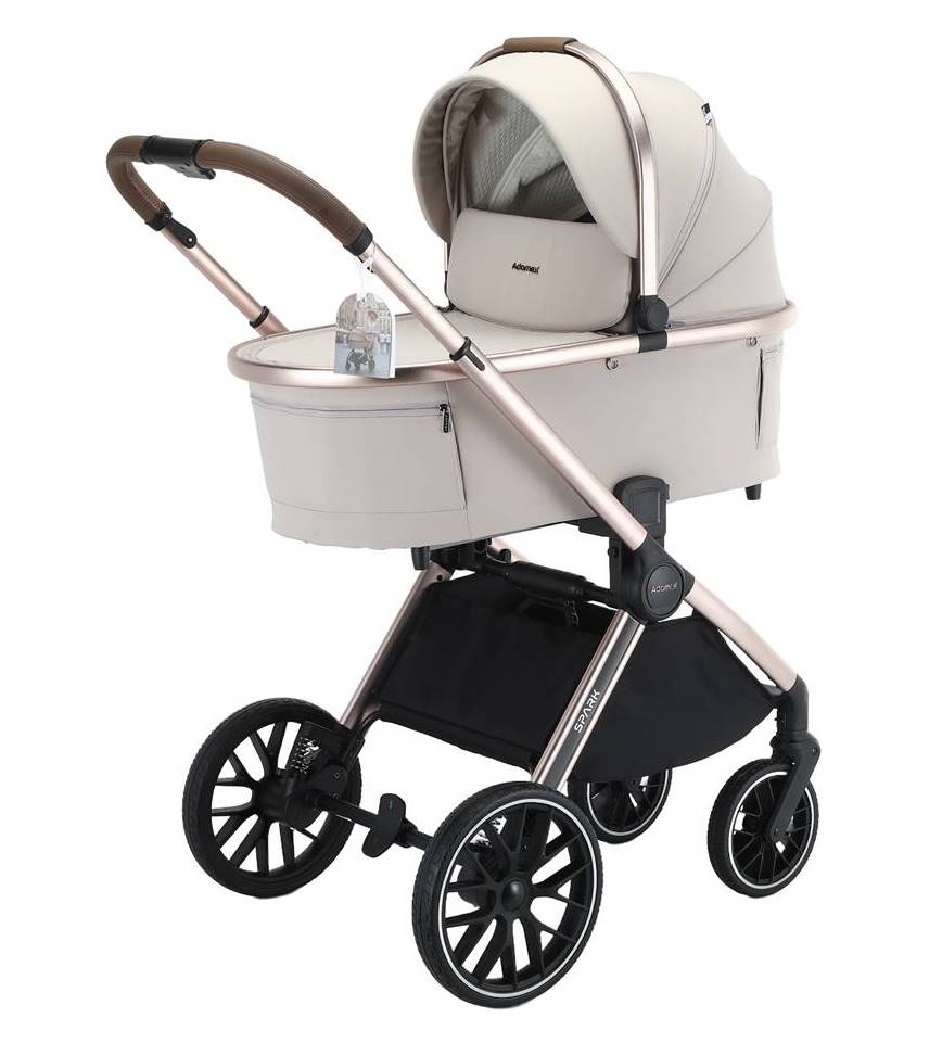 Wózek Adamex Spark 2w1 – gondola z wiatrołapem  przód
