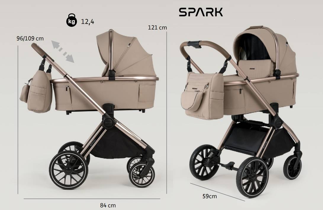 Wymiary wózka Adamex Spacer stelaż z gondolą