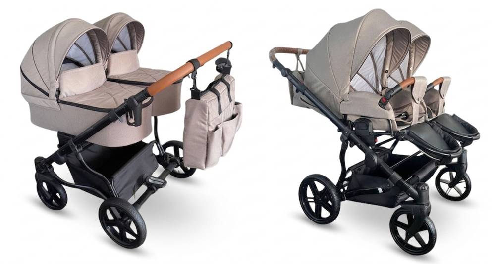 Kompletny zestaw Adbor Duo Lux Cappu Blush z dwiema gondolami i spacerówkami