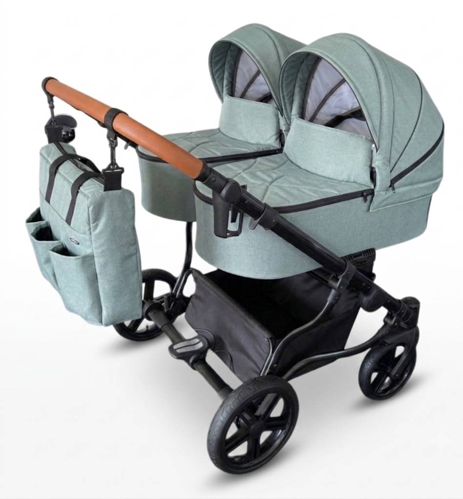 Adbor Duo Lux 3w1 wózek bliźniaczy - Sage Mist