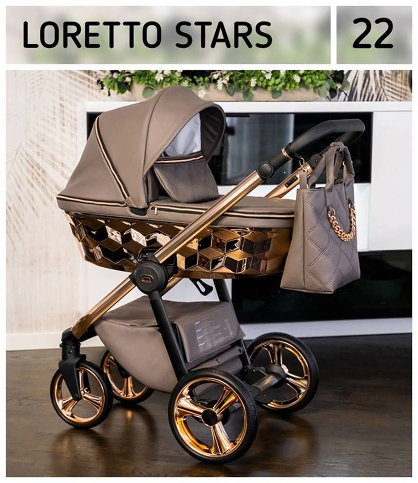 Adbor Loretto Stars kolor 22 – wózek 3w1 klasy premium, łączący nowoczesny design z wygodą i bezpieczeństwem dla dziecka