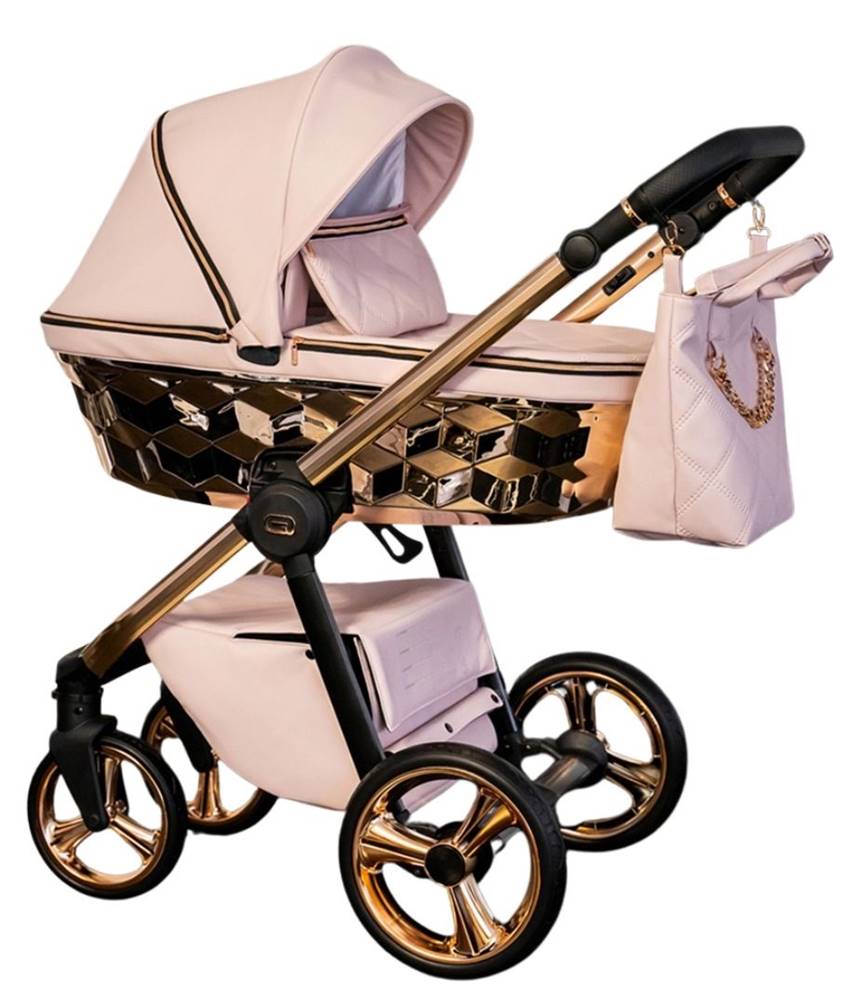 Adbor wózek wielofunkcyjny 4w1 – prezentacja głębokiej gondoli w kolorze jasny róż, elegancki i funkcjonalny, dostępny w sklepie Dadi-Shop