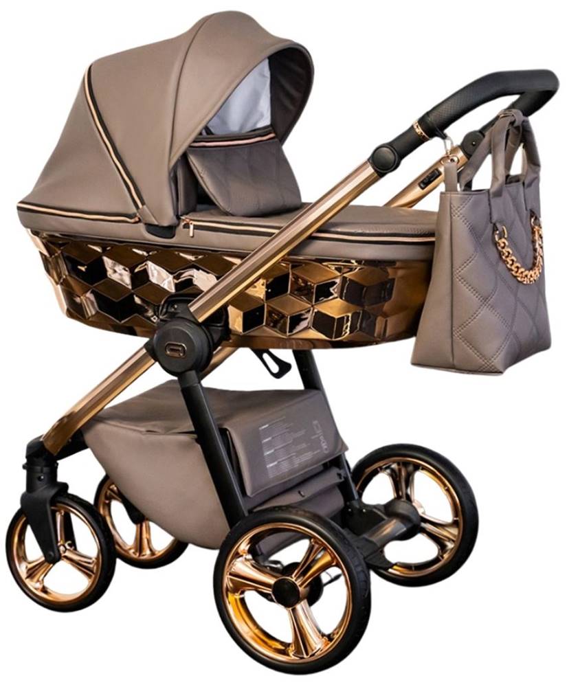 Gondola wózka Adbor Loretto Stars 4w1 brąz 22 – komfortowa i przestronna, z wentylacją, regulowanym oparciem i pokrowcem na nóżk