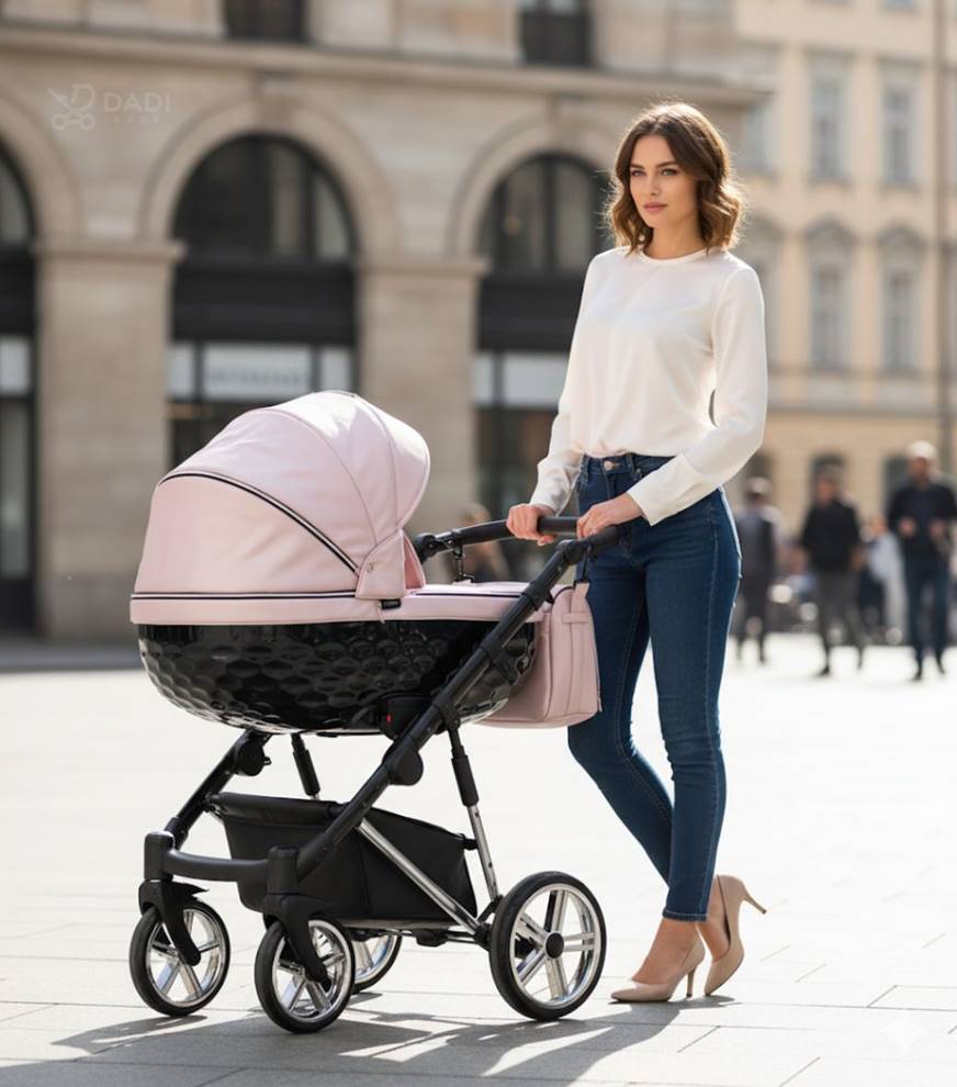 Wózek dziecięcy 2w1 Adbor OXV-3D – elegancki design, lekki stelaż i żelowe koła zapewniające komfortowe spacery od pierwszych dni życia dziecka