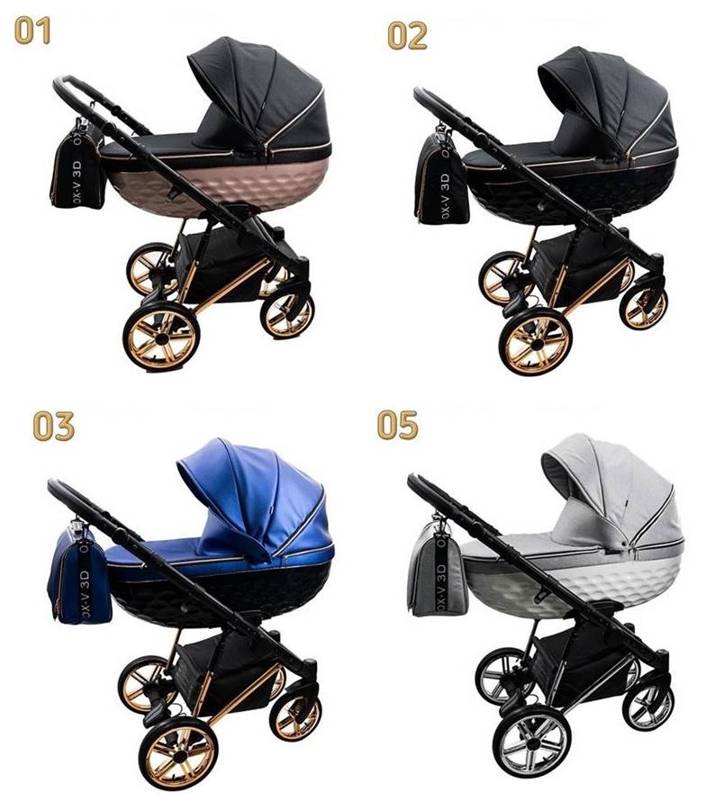 Adbor OXV-3D – paleta kolorów wózków 01, 02, 03, 05 dostępnych w sklepie Dadi Shop