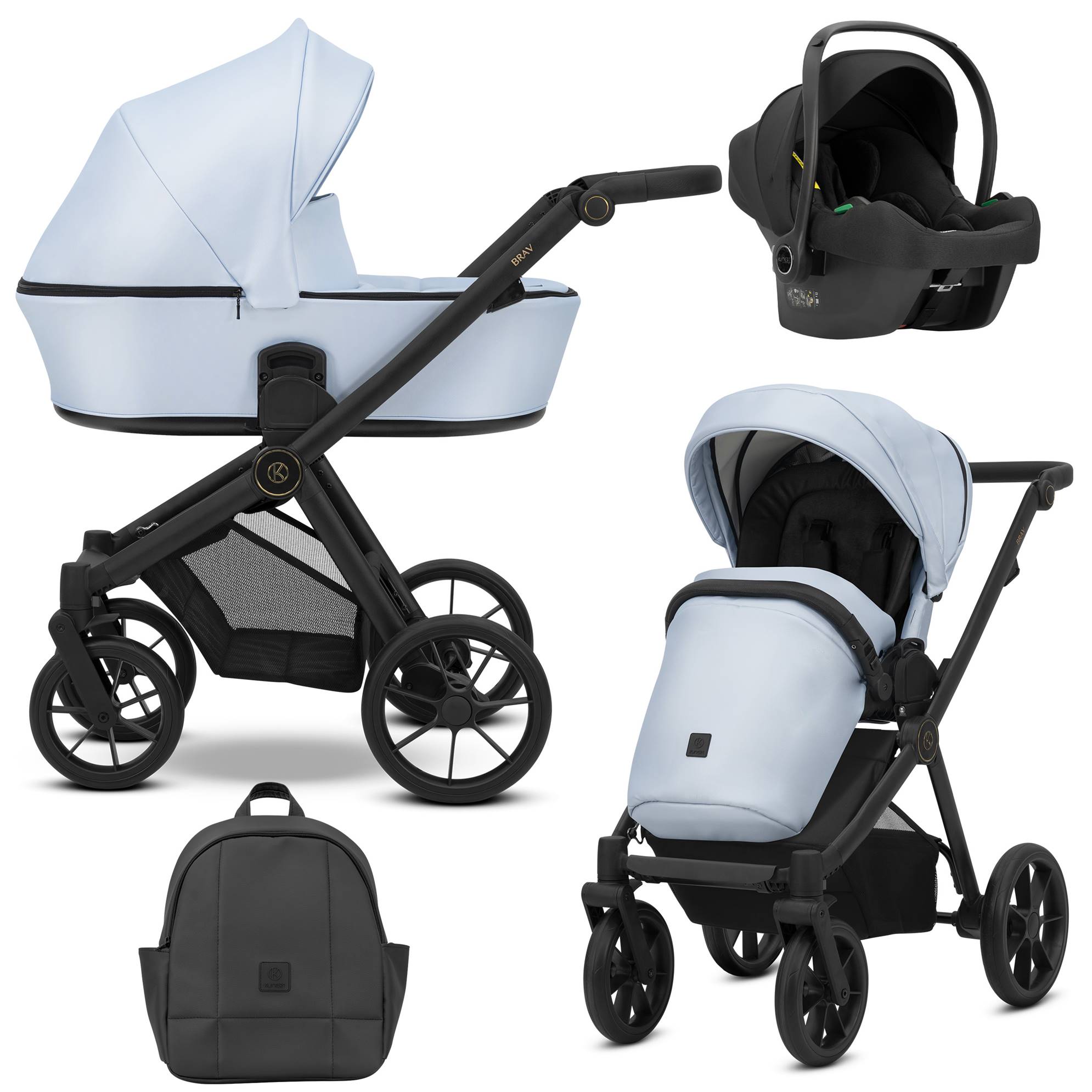 Brav - Kunert Baby - wózek 3w1 - błękitny -  14 baby blue