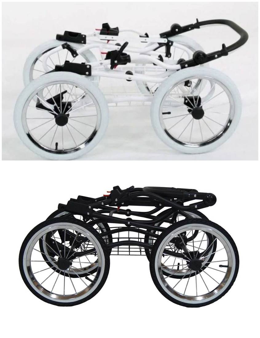 Wybór ramy w wózku Isabell Baby Fashion, złożone stelaże.