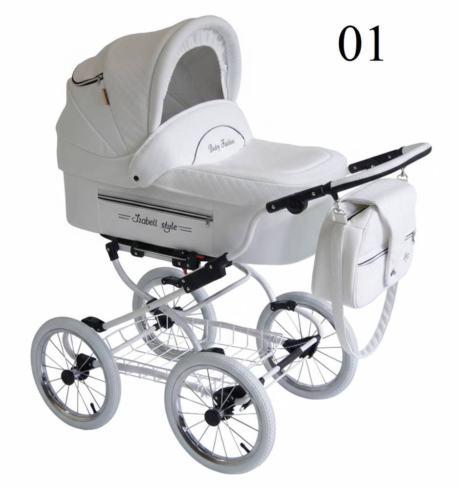 Isabell Baby Fashion 01 - biały wózek 2w1