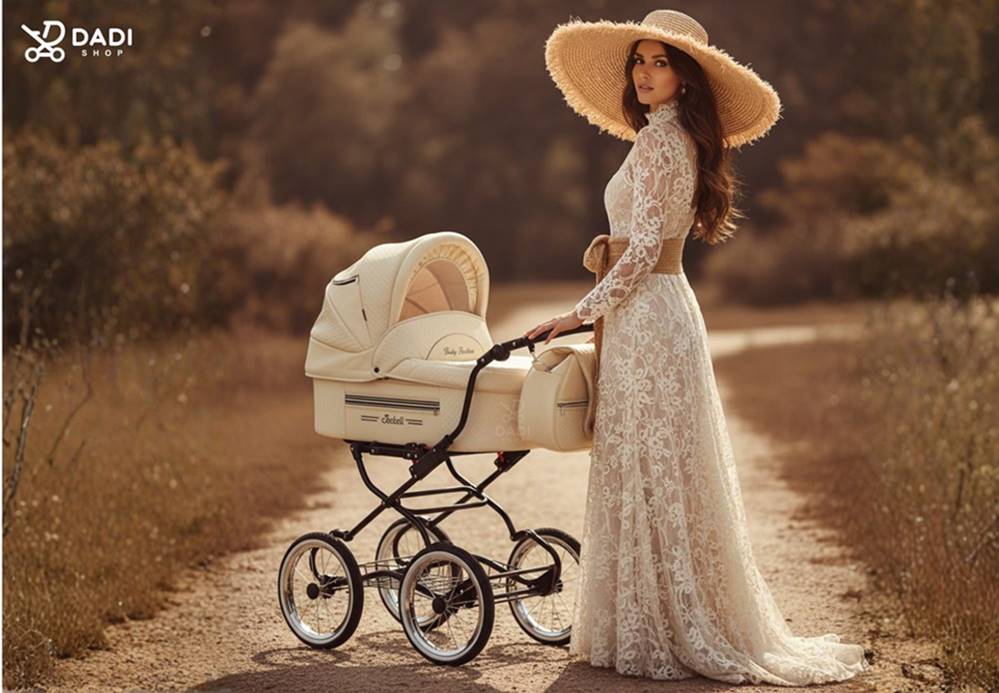 Retro design baby pram beige ISABELL Baby Fashion for daily adventures with family.