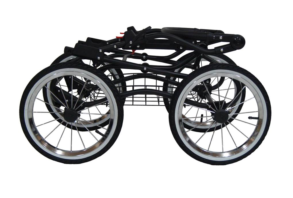 Złożony stelaż wózka retro 3w1 Baby Fashion Isabell do transportu.