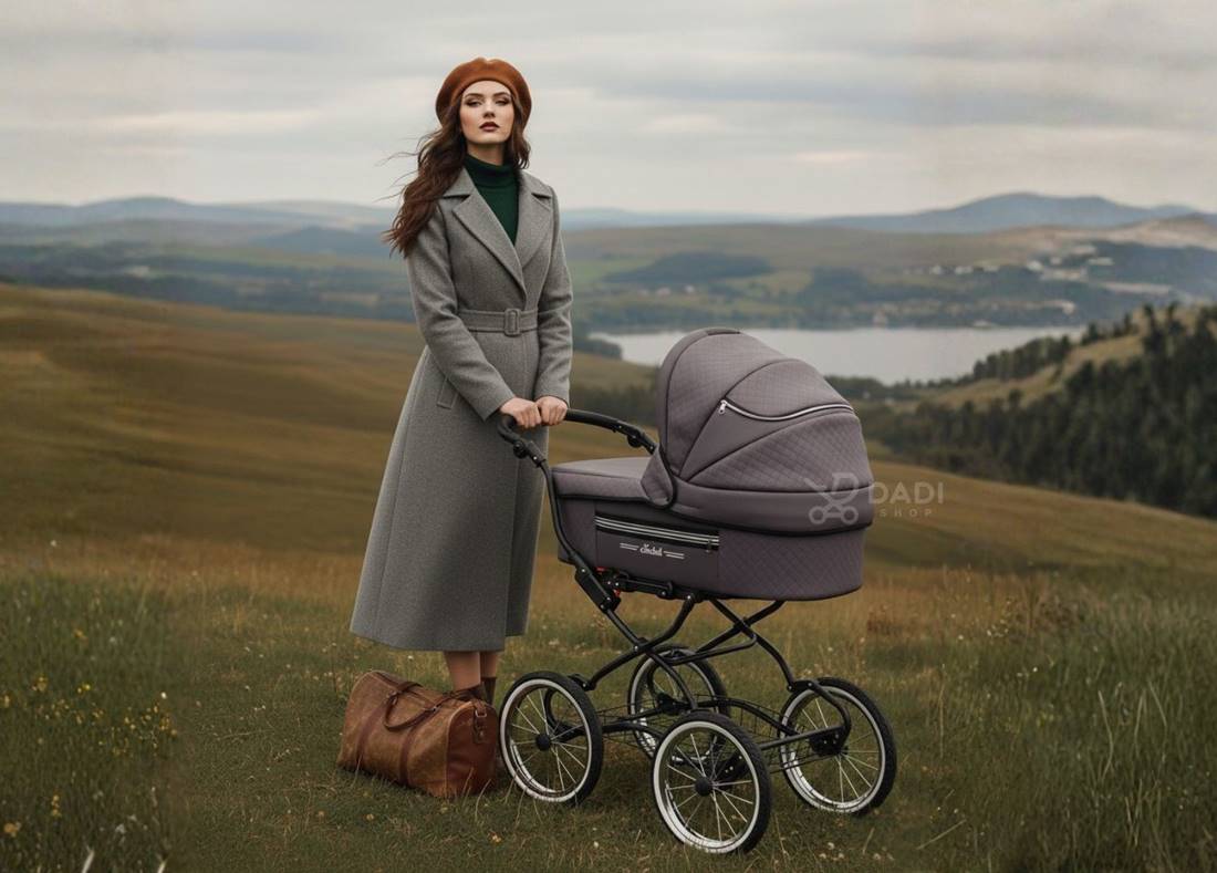 Wózek 2w1 ISABELL podczas spaceru z dzieckiem.