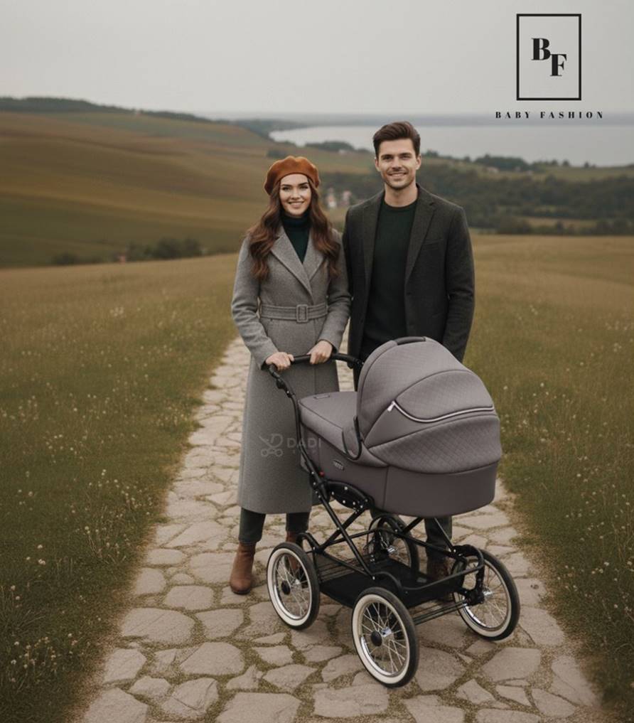 Miękkie zawieszenie na wahaczach wózka ISABELL - sesja lifestyle z rodzicami.