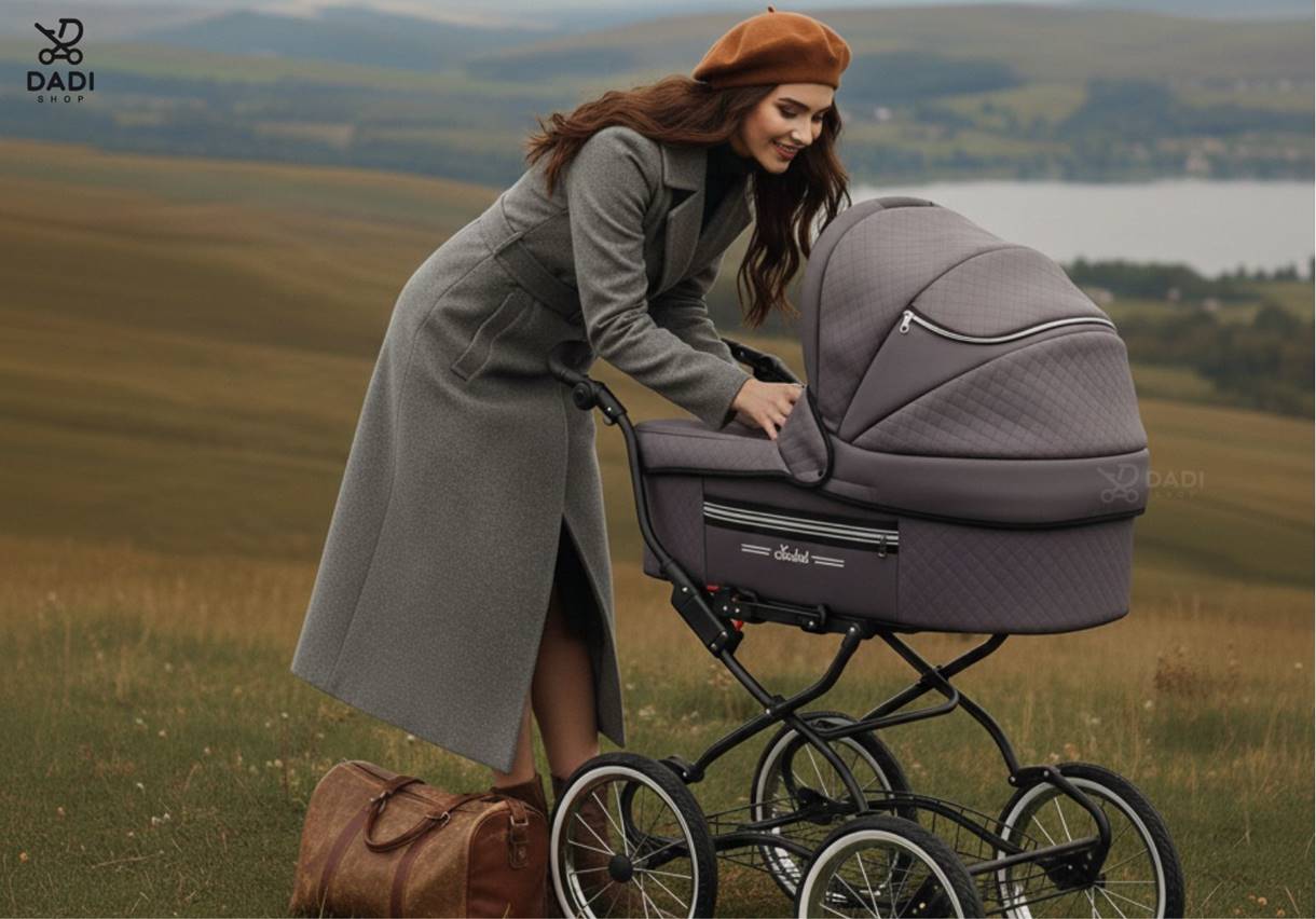 Baby pram retro style Baby Fashion ISABELL outdoors – classic 3-in-1 stroller.