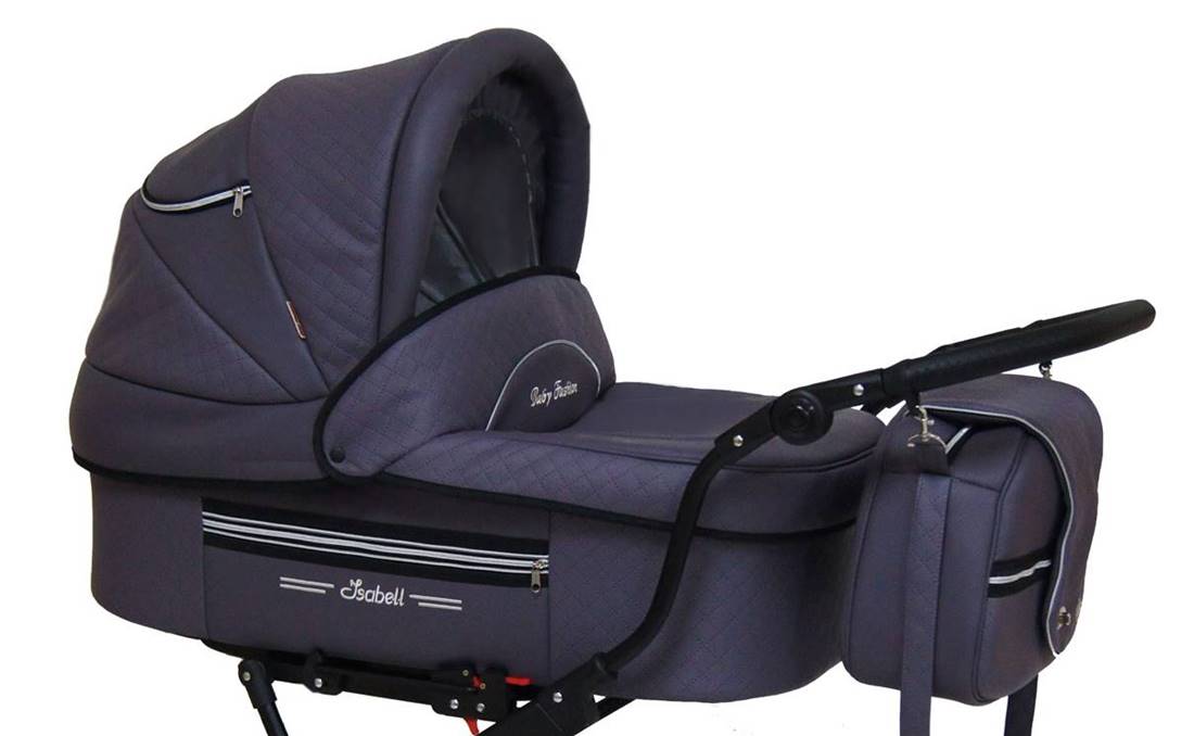 Gondola wózka klasycznego 3w1 Baby Fashion ISABELL 05 w kolorze navy niebieskim – detal retro.