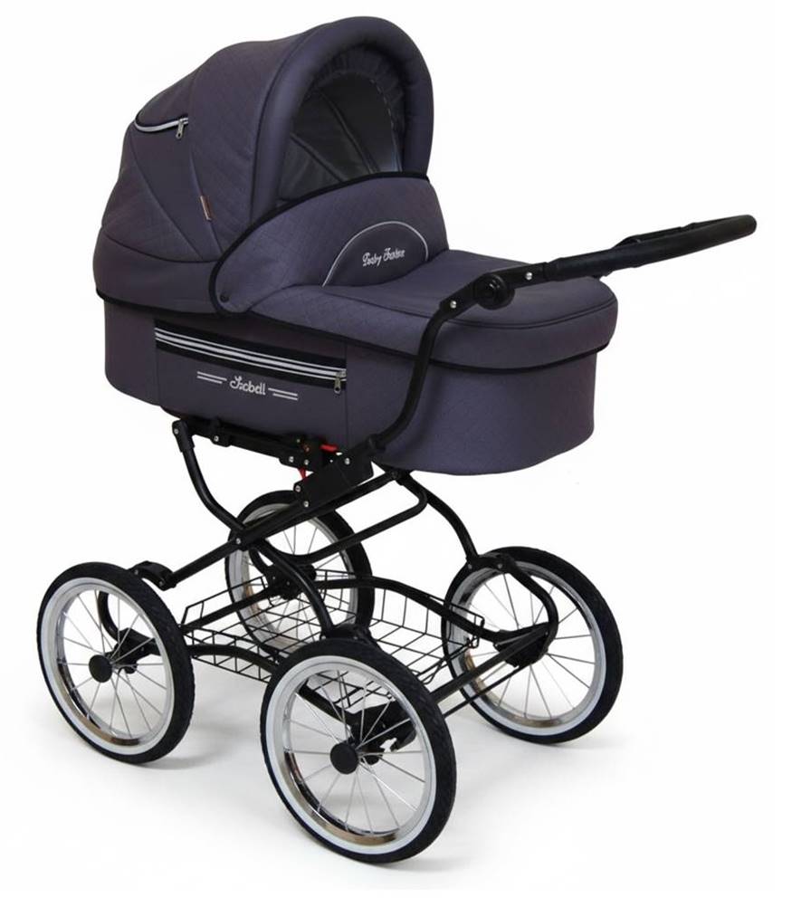 Miękkie zawieszenie wózka Baby Fashion ISABELL 4w1 zapewniające komfort jazdy.