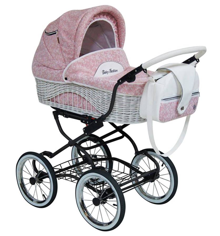 Głęboka gondola na klasycznym stelażu - wózek 2w1 Scarlett Bw-5