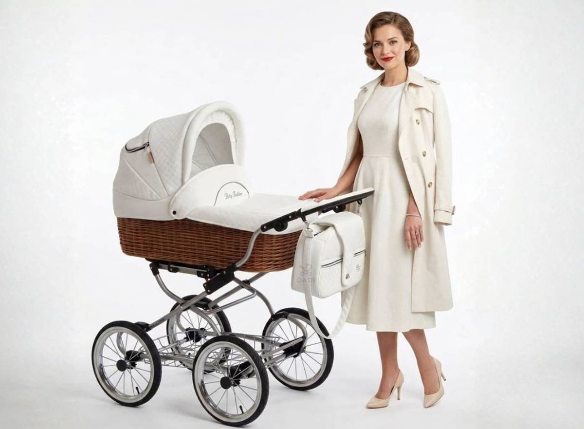 obieta prezentuje wózek 2w1 Scarlett o klasycznej stylistyce vintage. Model na chromowanej ramie z ręcznie wyplataną wiklinową gondolą oraz dopasowaną białą torbą.
