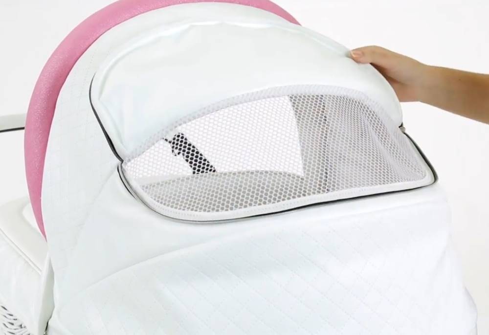 Okienko wentylacyjne w gondoli wózka Baby Fashion Scarlett retro