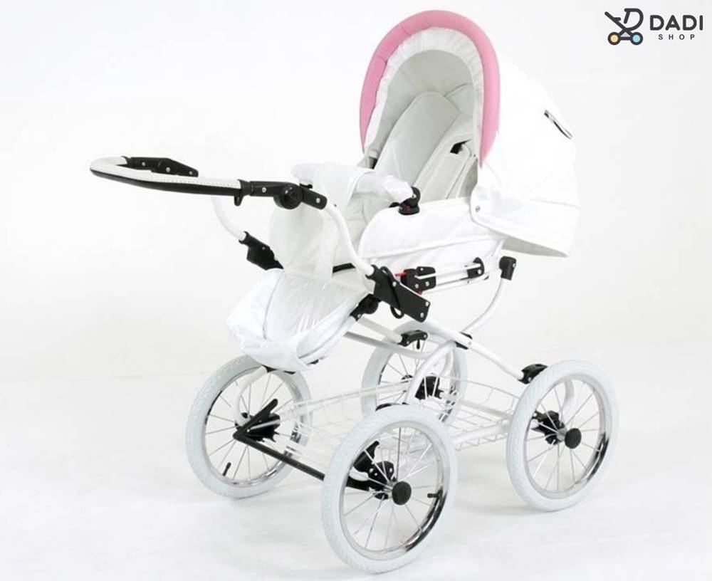 Spacerówka wózka retro 3w1 - Scarlett na dużych kołach - siedzisko spacerowe i stelaż