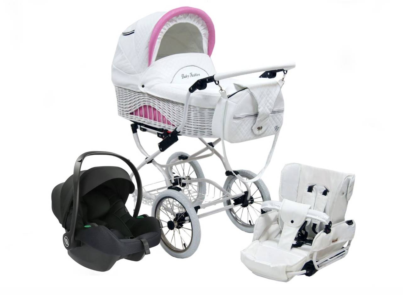 Kompletny zestaw wózka 3w1 Baby Fashion Scarlett : gondola, fotelik, siedzisko