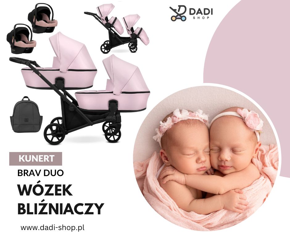 Brav Duo wózek lbiźniaczy 3w1 dla dziewczynek - sklep dadi-shop - producent Kunert -kolor 15